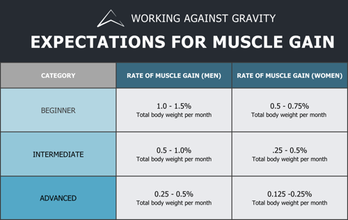 expectations for muscle gain