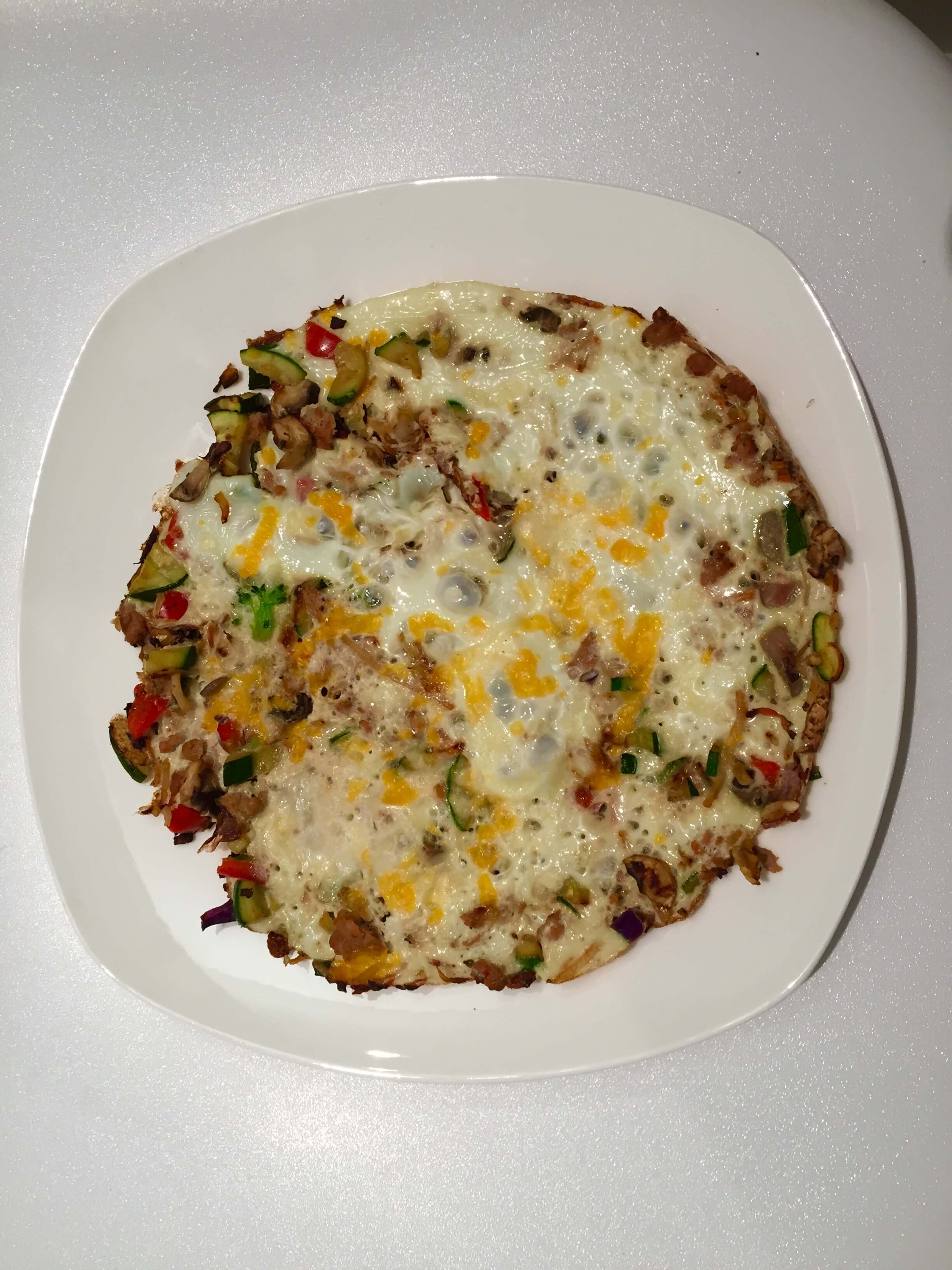 30 Days of Egg Whites: Turkey Sausage, Veggie and Cheddar Omelette